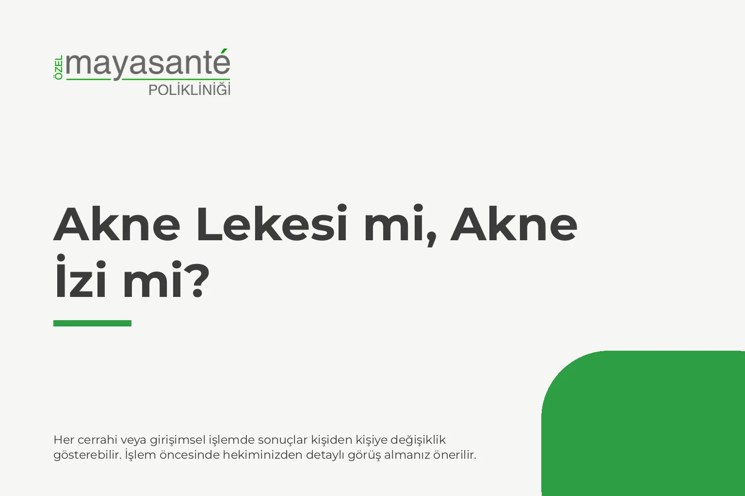 Akne Lekesi mi, Akne İzi mi? — Mayasante kapak görseli